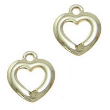 Metall Anhänger offenes Herz 9x11mm - hell Gold